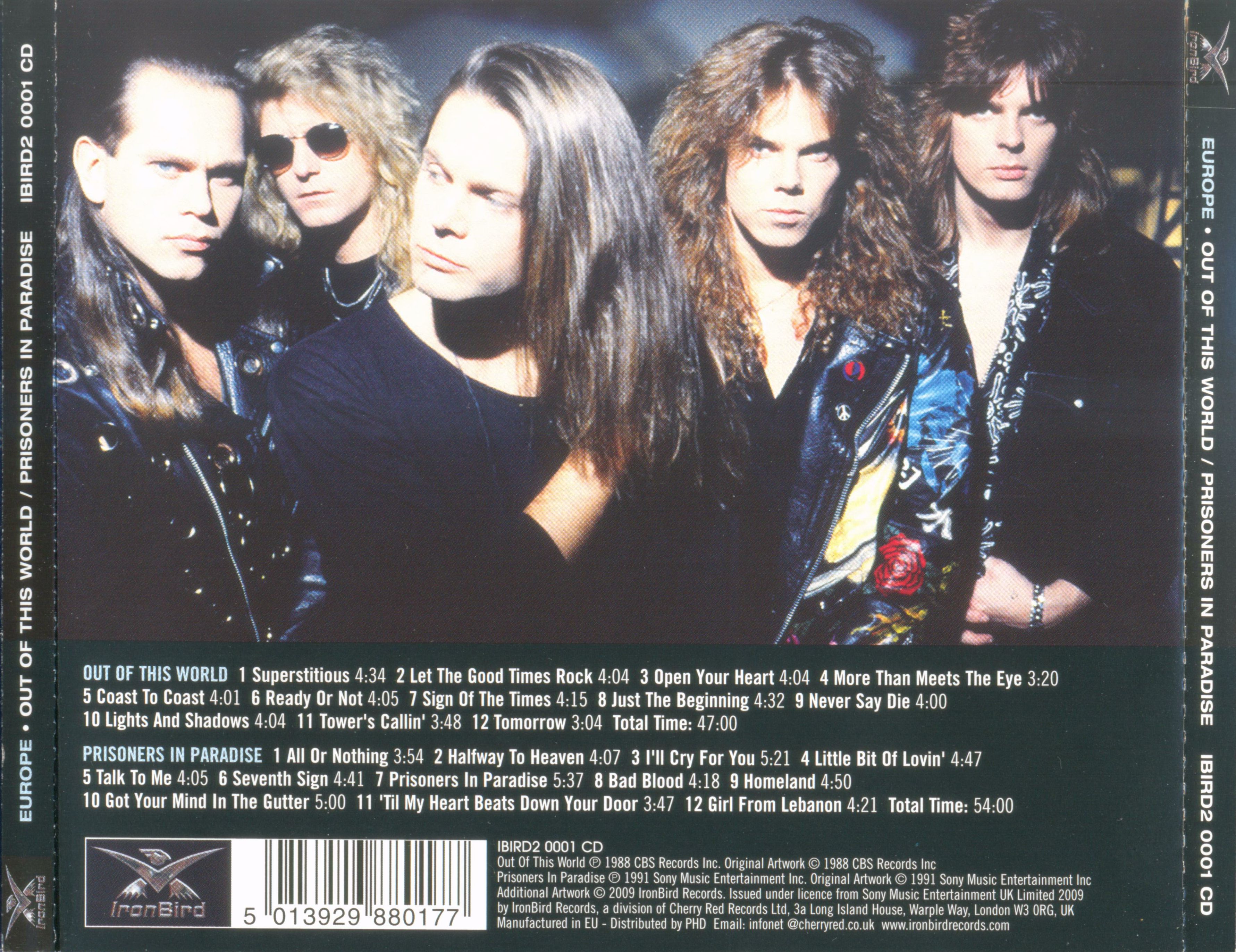 Europe  Out of This World & Prisoners in Paradise : Back